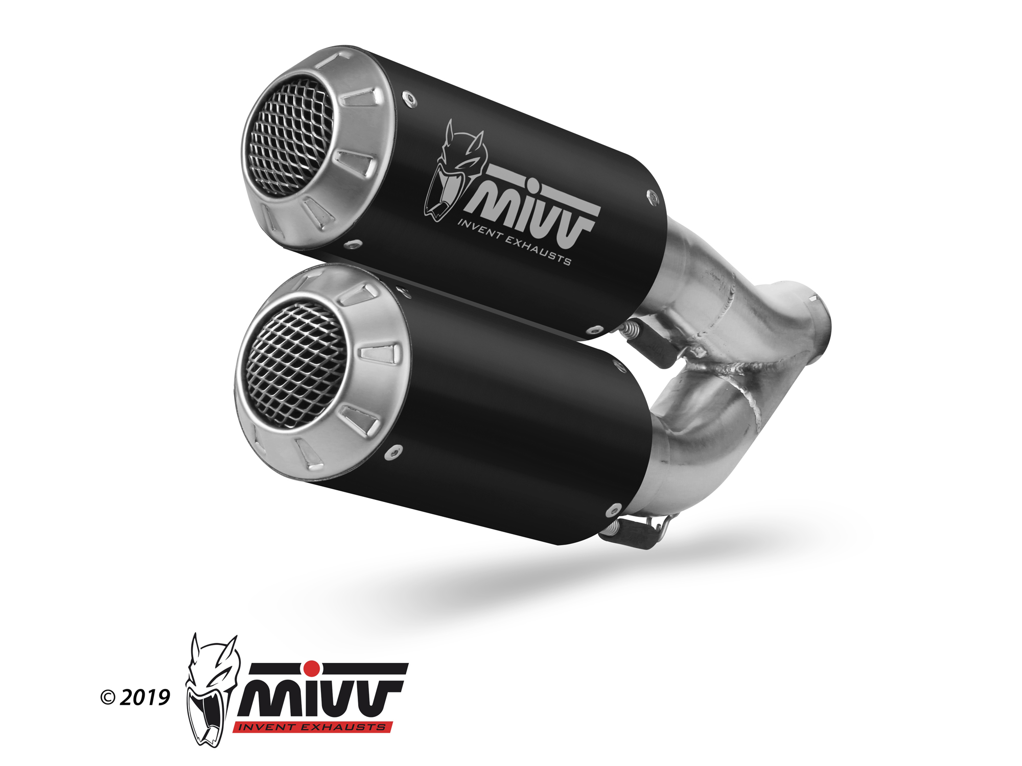 Silenziatori doppi sovrapposti Omologato ECE Mivv MK3 Nero per KTM 1290 SUPERDUKE 2014-2019