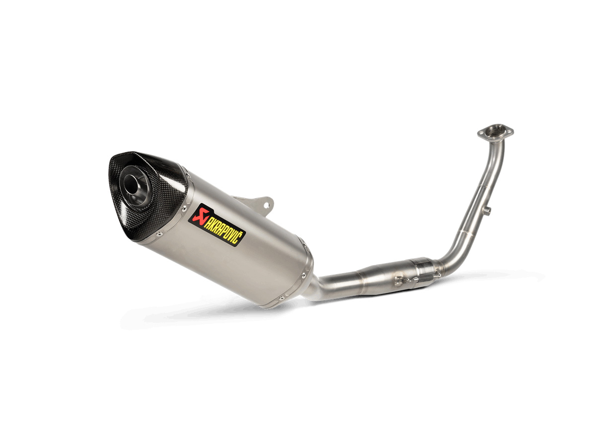 Scarico completo omologato Titanio con fondello in carbonio road program Akrapovic per YAMAHA YZF 125 R 2021-2025