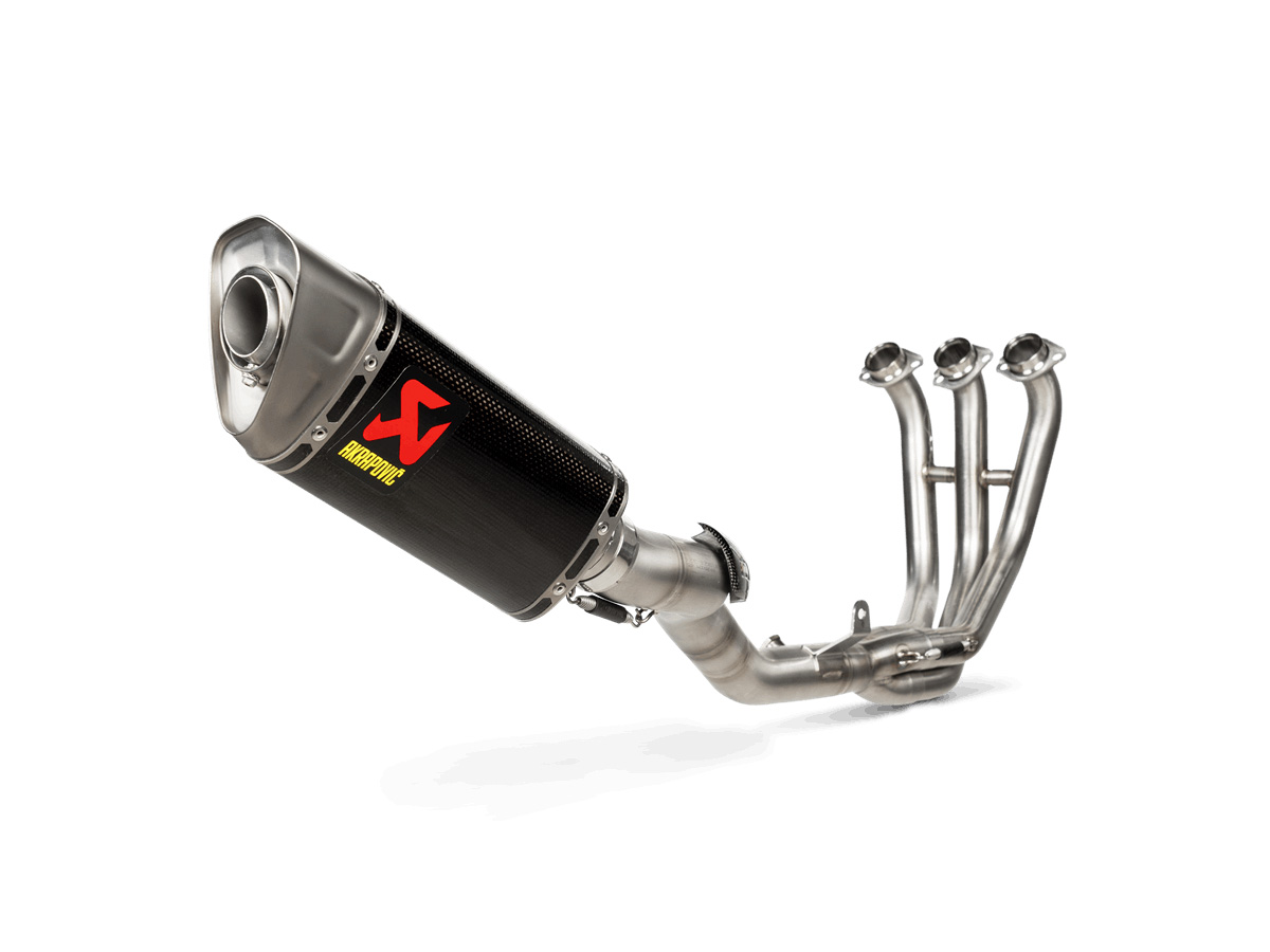 Scarico completo Akrapovic racing con silenziatore Carbonio con fondello in titanio per YAMAHA TRACER 9 /GT 2021-2023