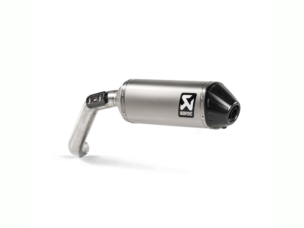 Silenziatore omologato Akrapovic Titanio con fondello in carbonio per MOTO GUZZI V85 TT 2019-2023