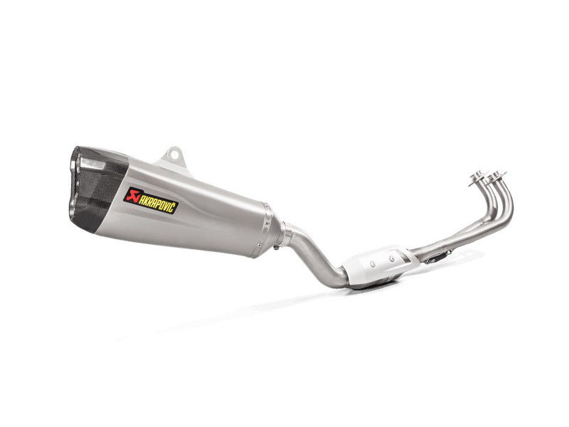 Scarico completo omologato Titanio con fondello in carbonio linea scooter Akrapovic per YAMAHA T-MAX 530 2017-2019