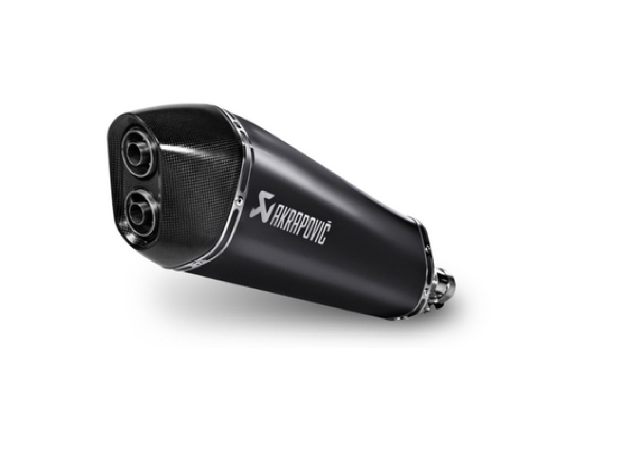 Silenziatore omologato Nero con fondello nero linea scooter Akrapovic per PIAGGIO BEVERLY 400 2008-2013