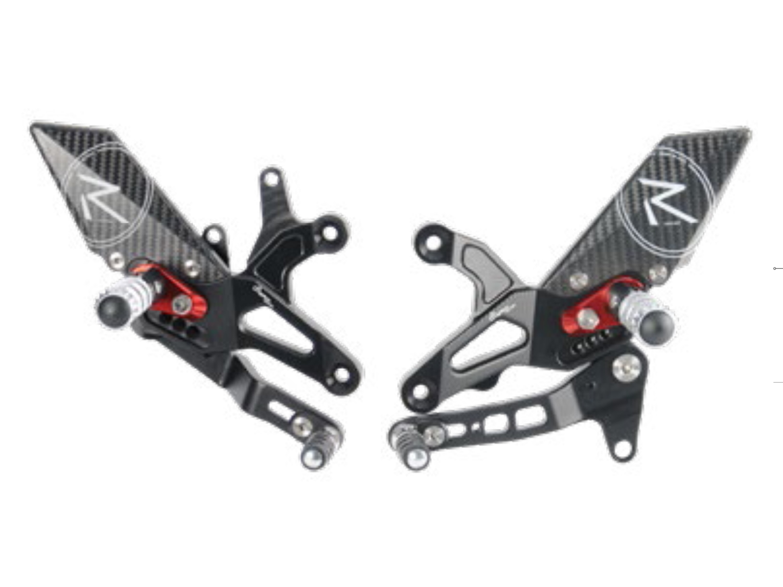 Pedane regolabili "R" Version Lightech cambio dritto per KAWASAKI ZX 6 R 2005-2024