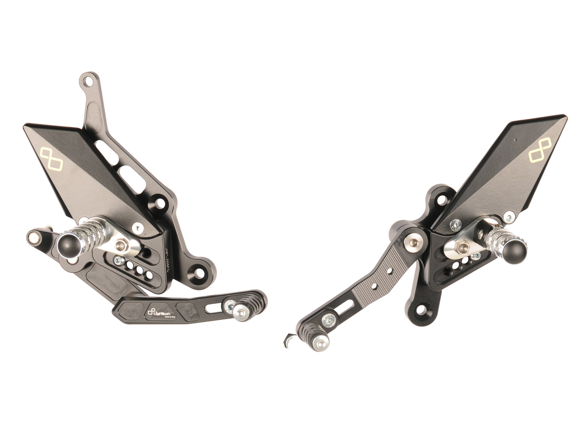 Pedane regolabili Standard Lightech cambio dritto per YAMAHA MT-07 2014-2020