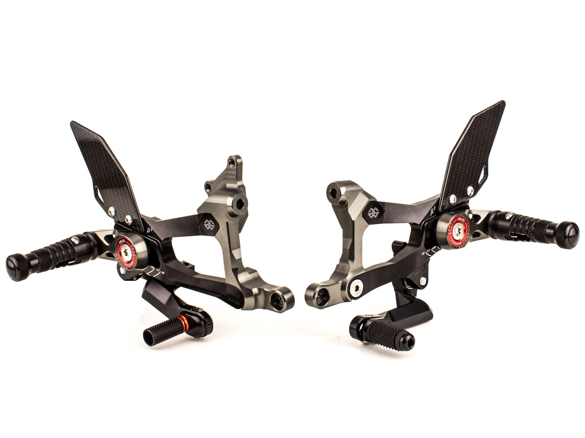 Gruppo pedane Gilles Tooling MUE2 Nera per DUCATI PANIGALE V4 /S 2018-2024