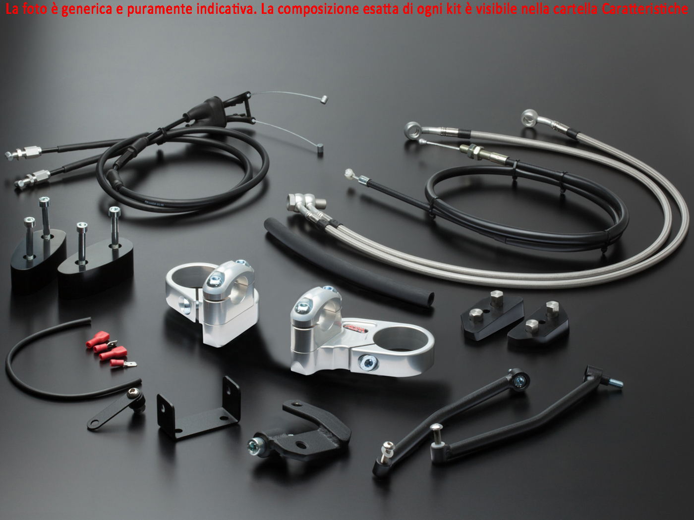 Modifica manubrio alto kit completo con riser 22mm per SUZUKI GSX 600 F 1998-2004