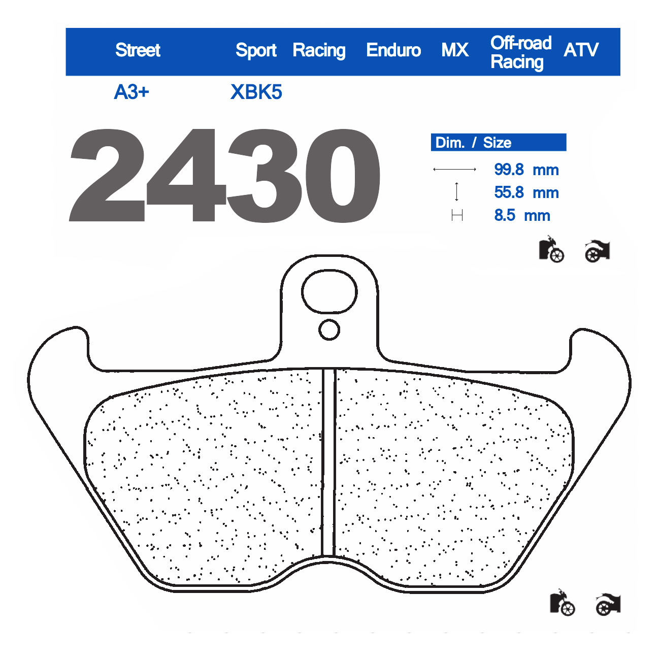 Set pastiglie freno anteriori CL-Brakes serie A3+ per BMW R 100 R 1991-1996