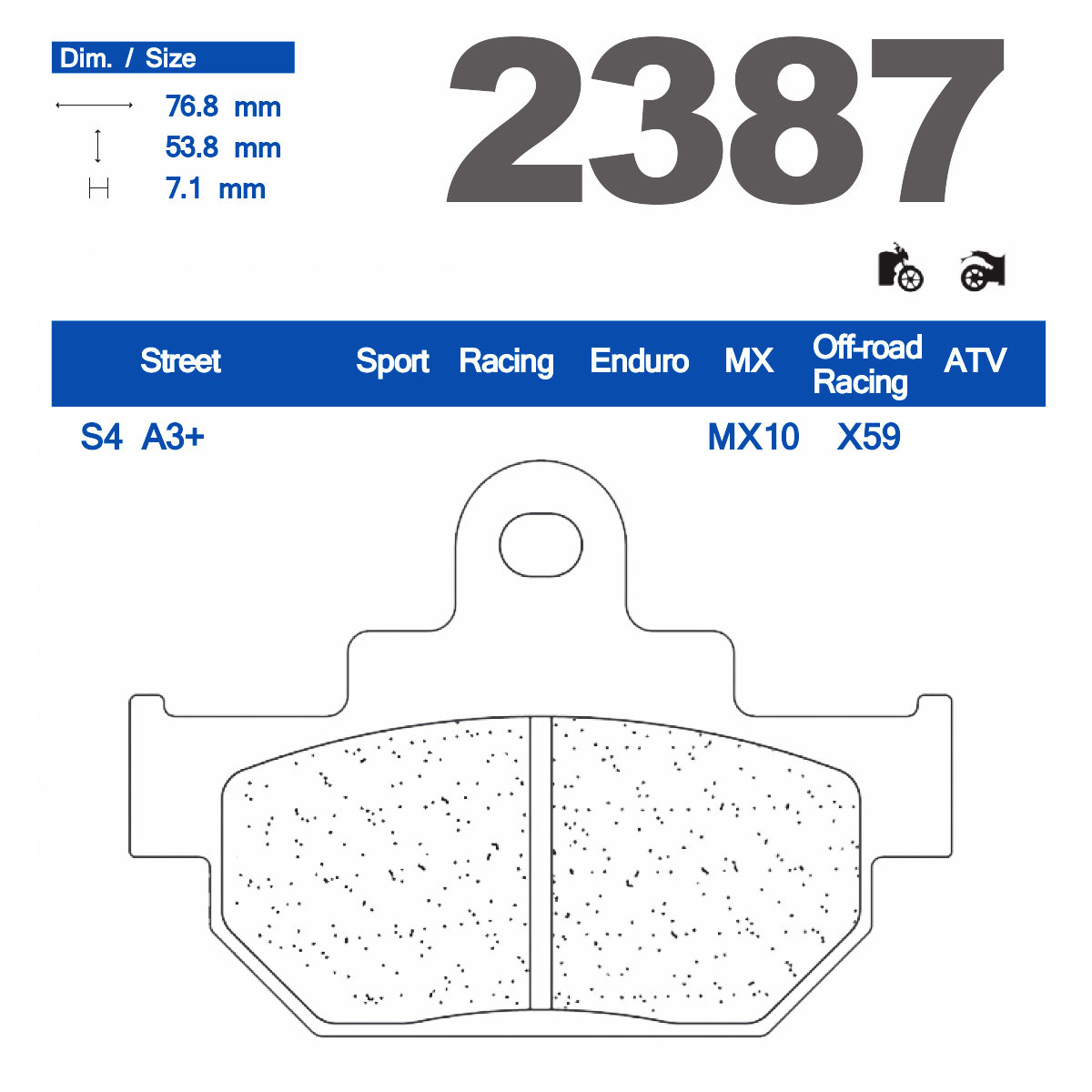 Set pastiglie freno anteriori CL-Brakes serie A3+ per SUZUKI RM 250 1986