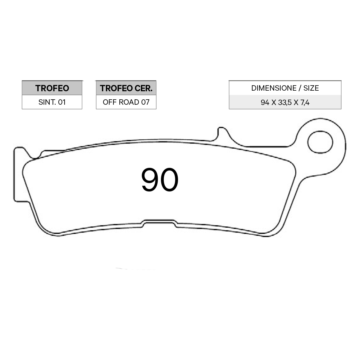 Pastiglie freno anteriori Trofeo Sinterizzate per YAMAHA WR 450 F 2021-2023