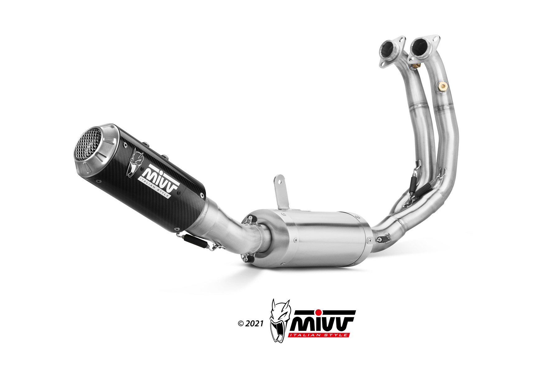 Scarico completo 2-1 Racing Mivv MK3 Carbonio per APRILIA RS 660 2020-2024