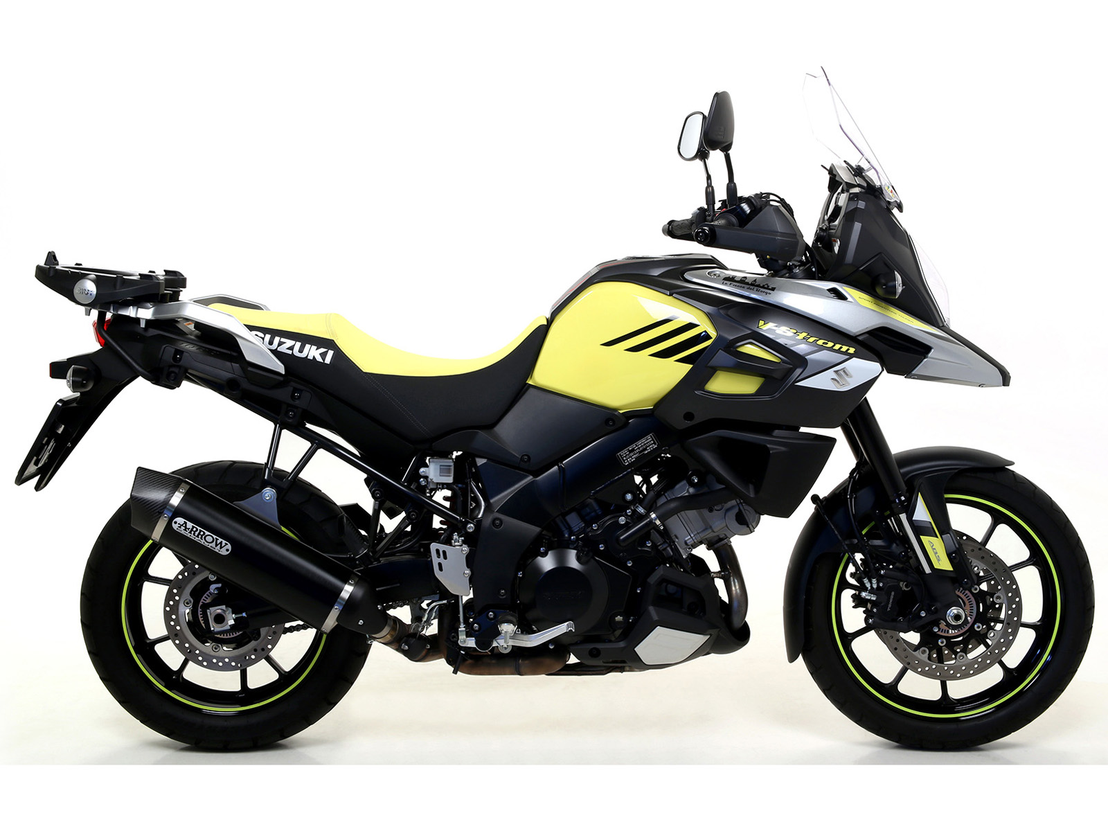 Terminale omologato Arrow Maxi Race Tech Alluminio Dark fondello carbonio per SUZUKI V-STROM 1000 2017-2020