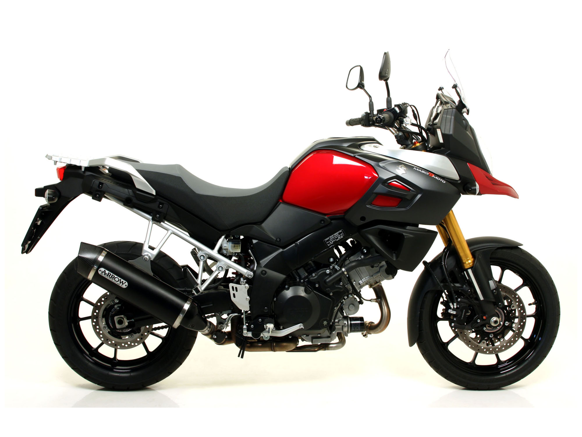 Terminale omologato Arrow Maxi Race Tech Alluminio fondello carbonio per SUZUKI V-STROM 1000 2014-2016
