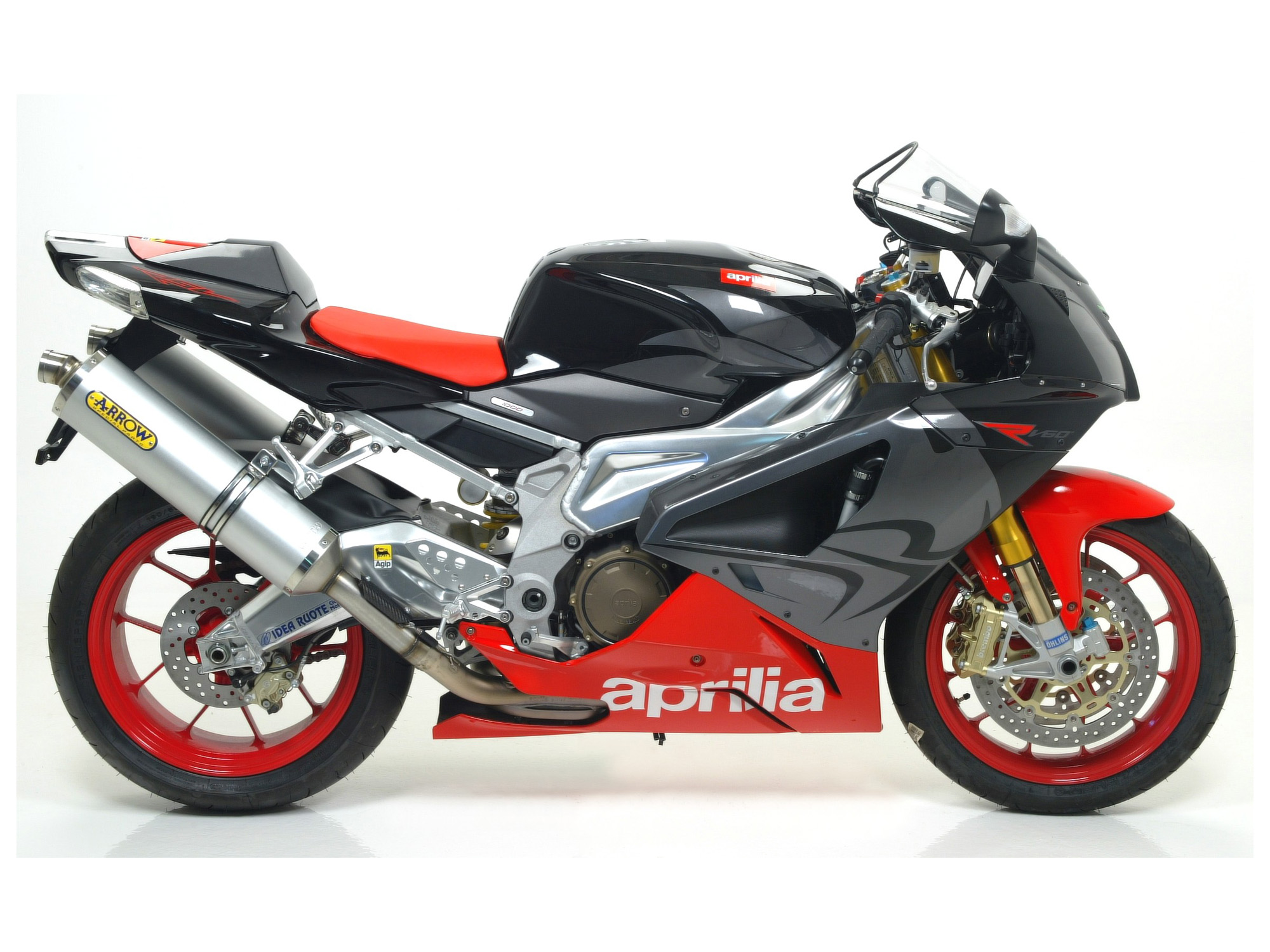 Terminale omologato Arrow Race Tech Alluminio fondello acciaio per APRILIA RSV 1000 R/FACTORY 2004-2008