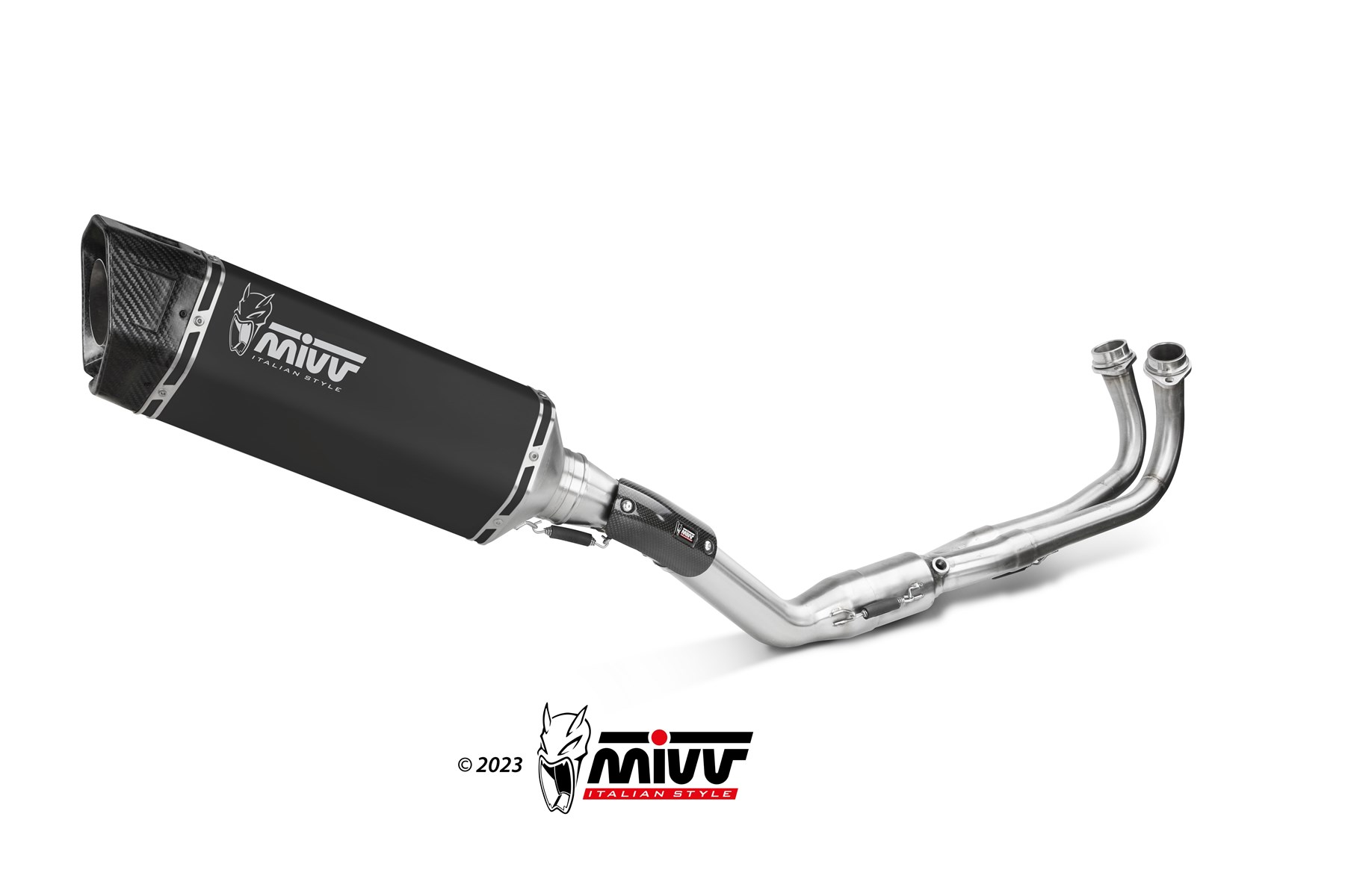 Scarico completo 2-1 Omologato ECE se provvisto di catalizzatore Mivv SR-1 Nero per YAMAHA T-MAX 560 2022-2024