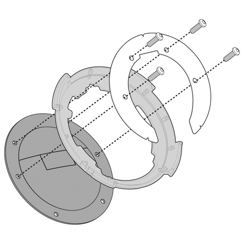 Flangia specifica per l'utilizzo di borse da serbatoio TANKLOCK per BMW R 1200 S 2006-2007