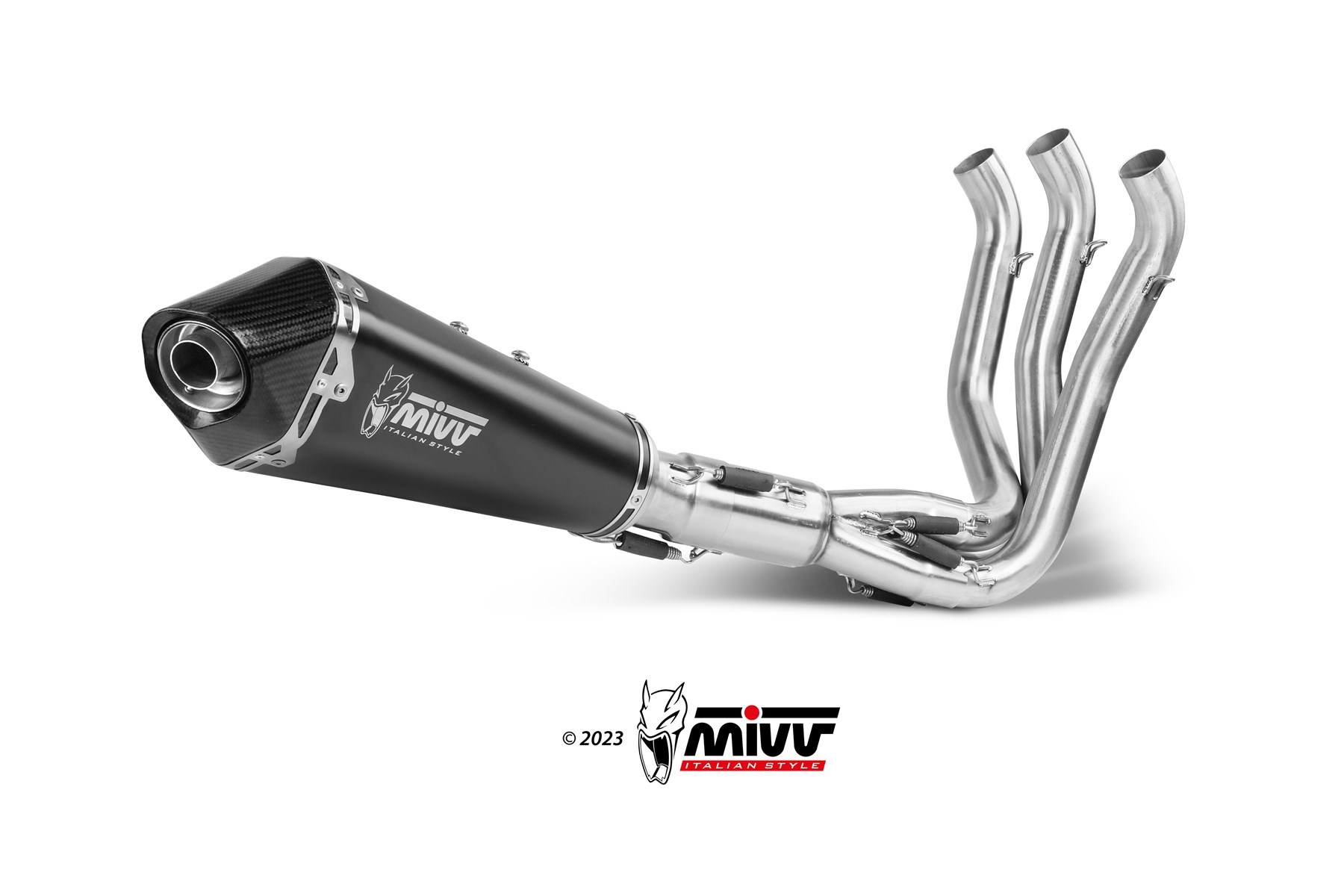 Scarico completo 3-1 Omologato ECE Mivv DELTA RACE Nero per TRIUMPH TIGER 660 SPORT 2022-2024