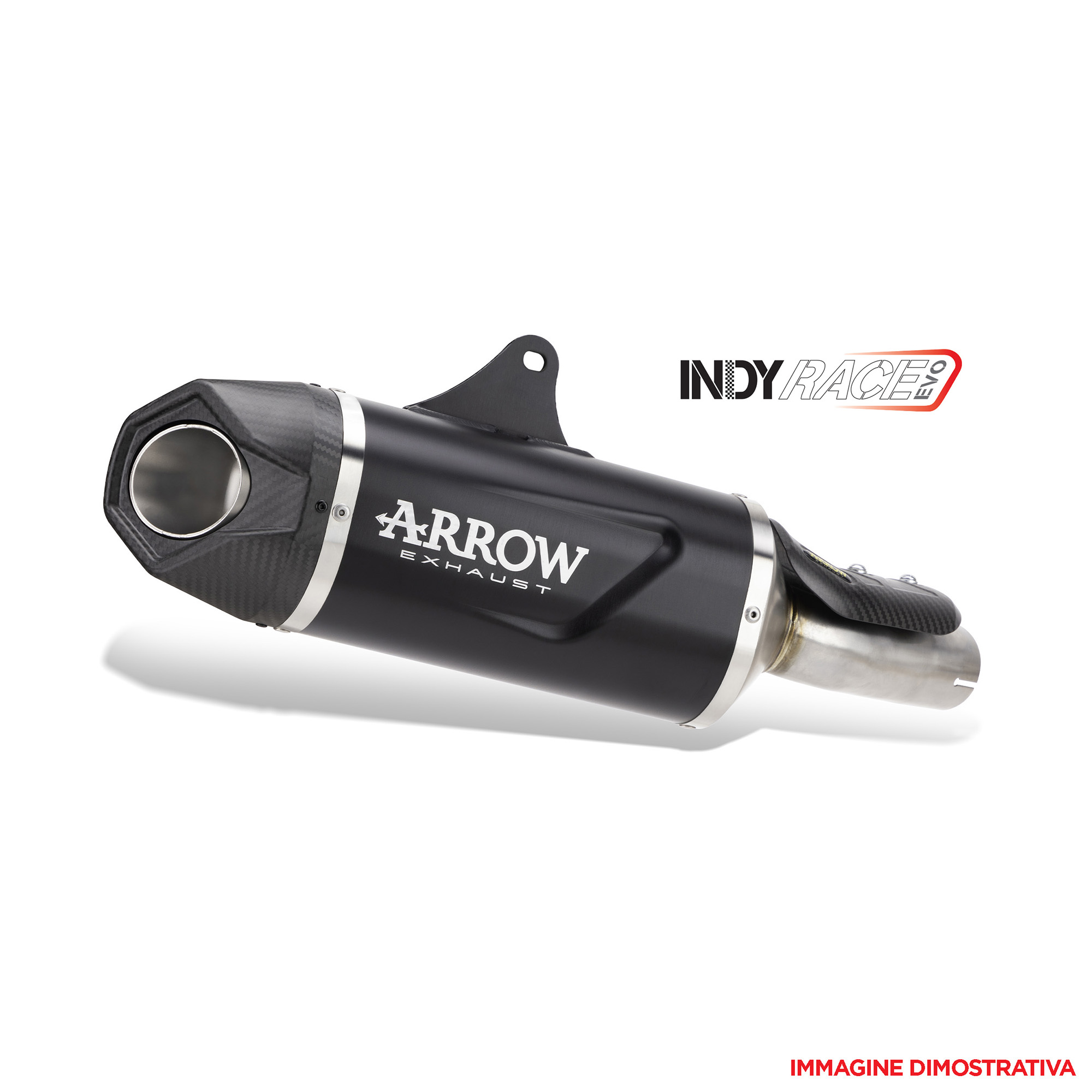 Scarico completo Arrow con terminale omologato Arrow Indy-Race Evo Alluminio Dark fondello carbonio per YAMAHA MT-07 2025