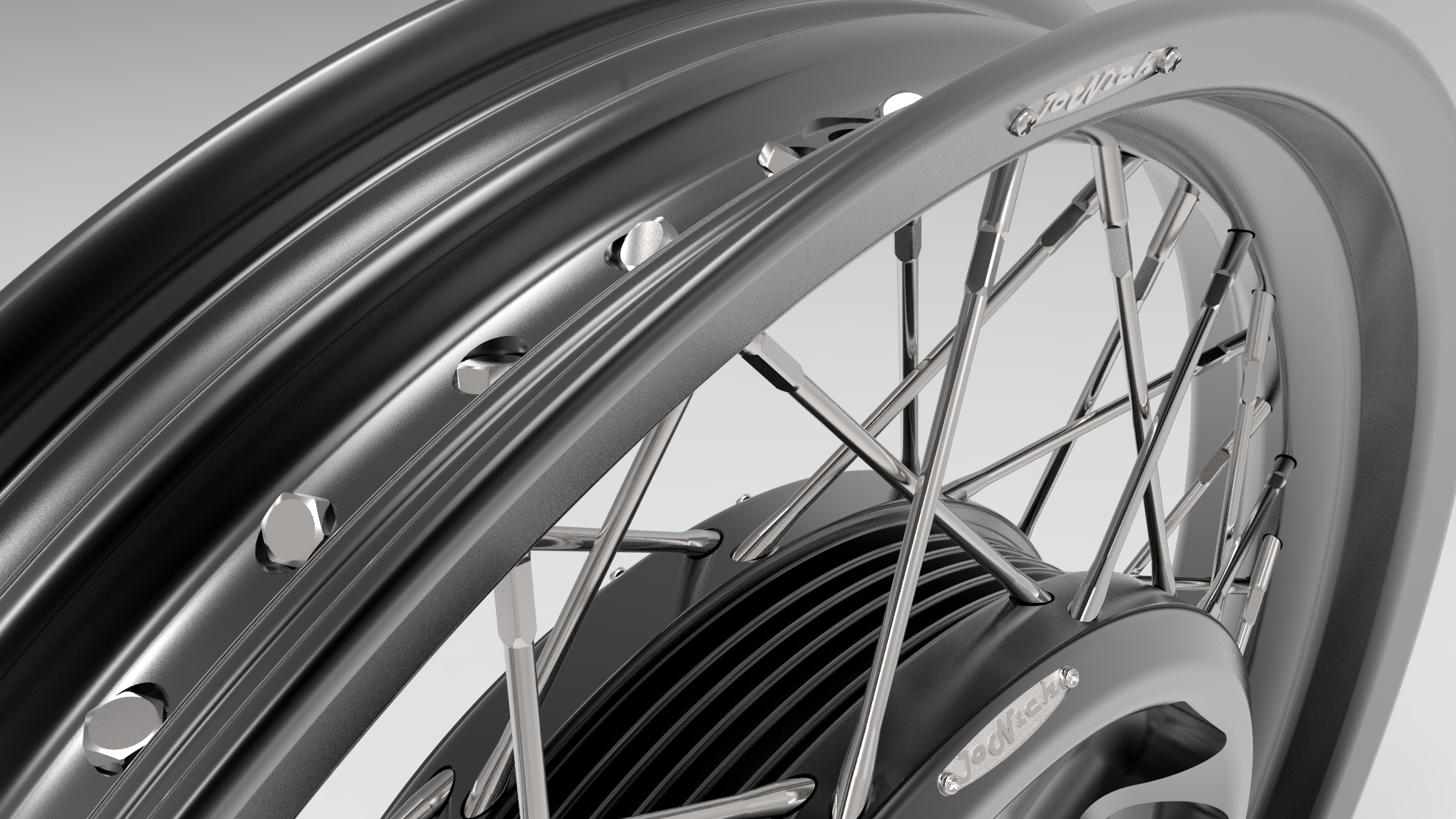 Cerchi a raggi Jonich 48M6 posteriore 2.50x18 per BMW R 80 RT 1984-1994, Immagine 3