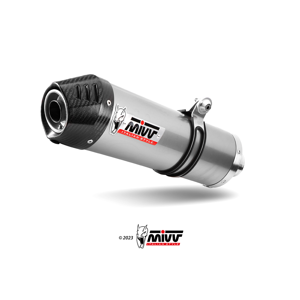 Silenziatore Omologato ECE Mivv OVAL Acciaio con fondello in carbonio per BENELLI TRK 702 / X 2023-2023