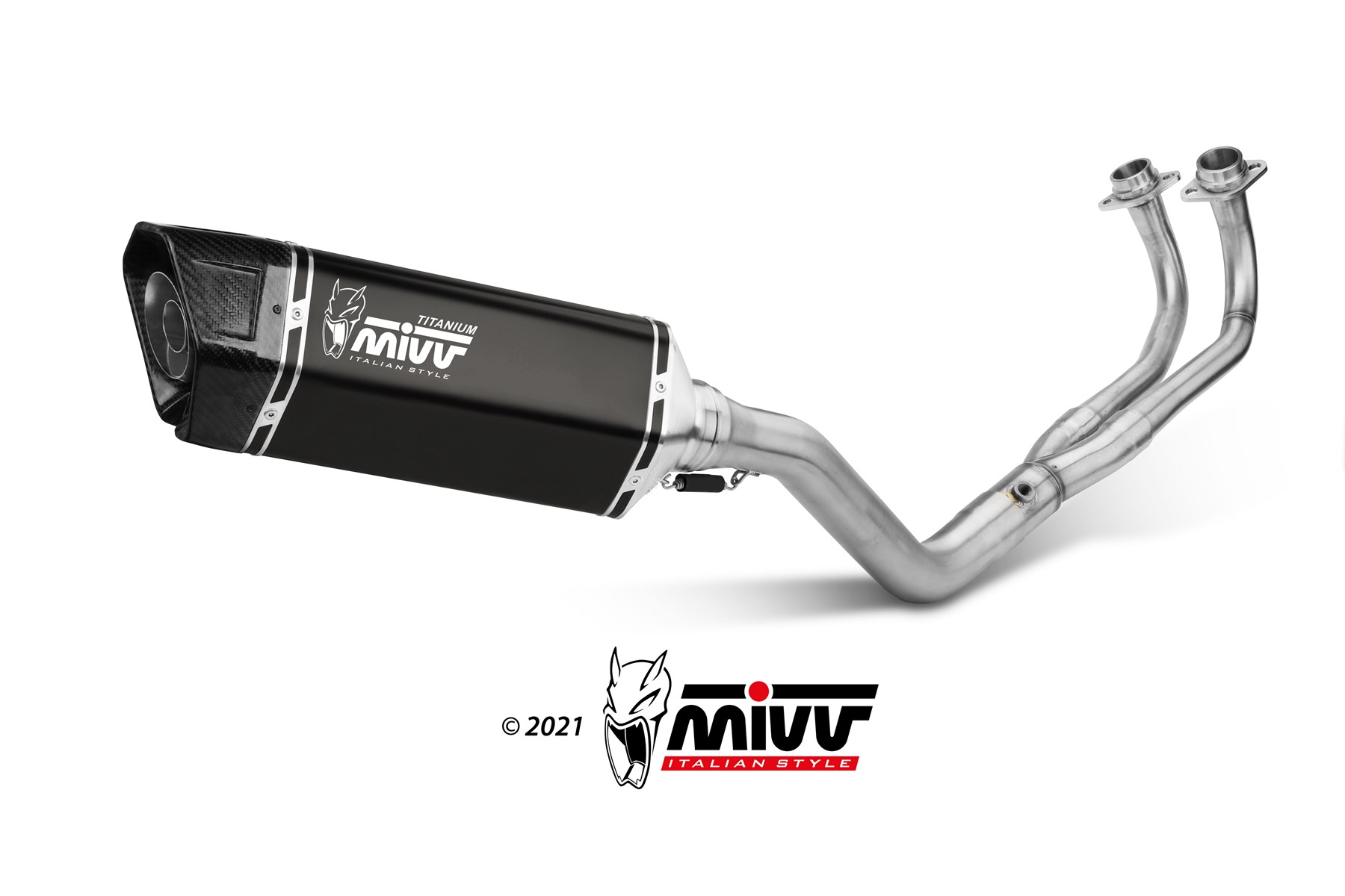 Scarico completo 2-1 Omologato ECE se provvisto di catalizzatore Mivv SR-1 Titanio nero per YAMAHA T-MAX 560 2020-2021