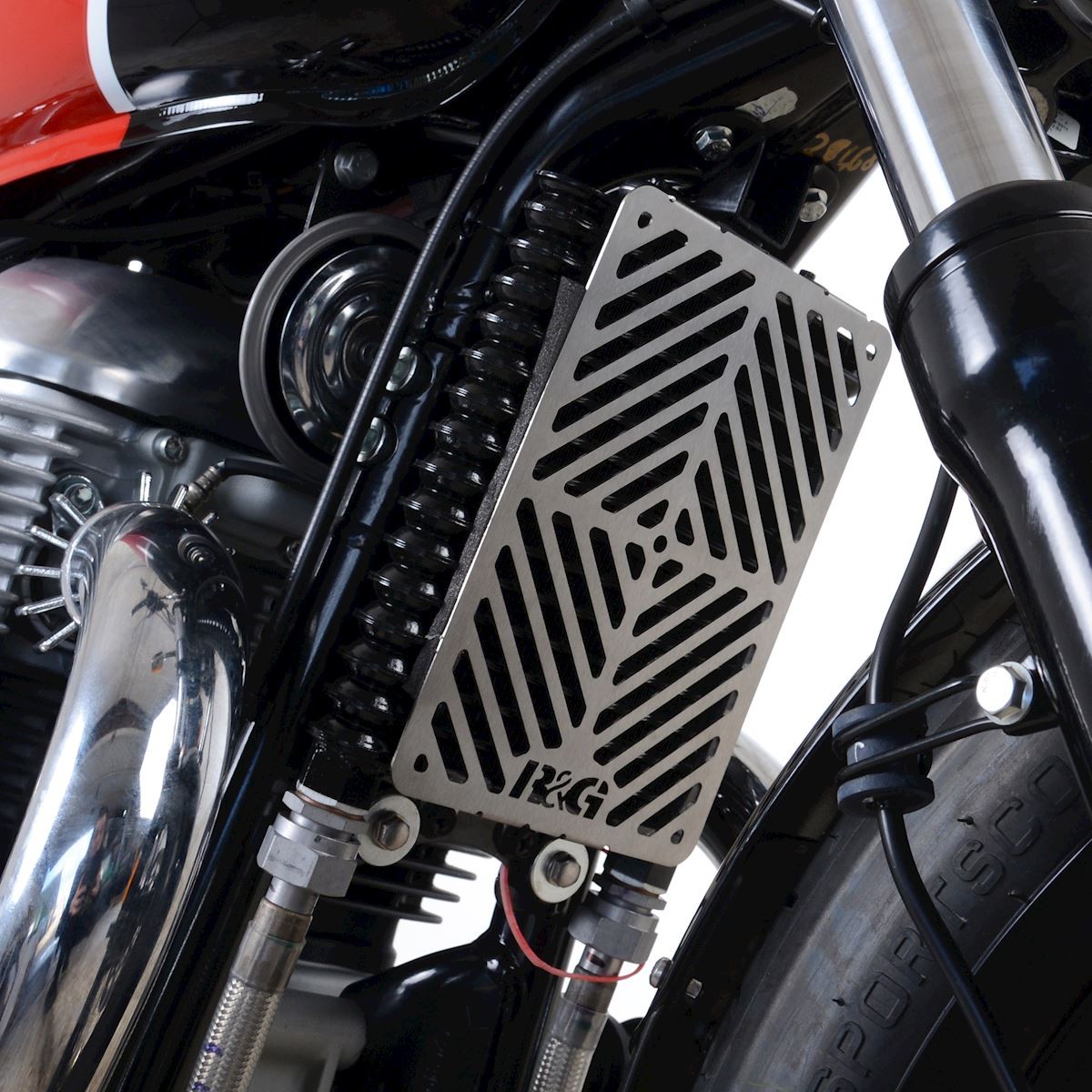 R&G Racing griglia protezione radiatore olio in acciaio inox per ROYAL ENFIELD CONTINENTAL GT 650 2019-2023