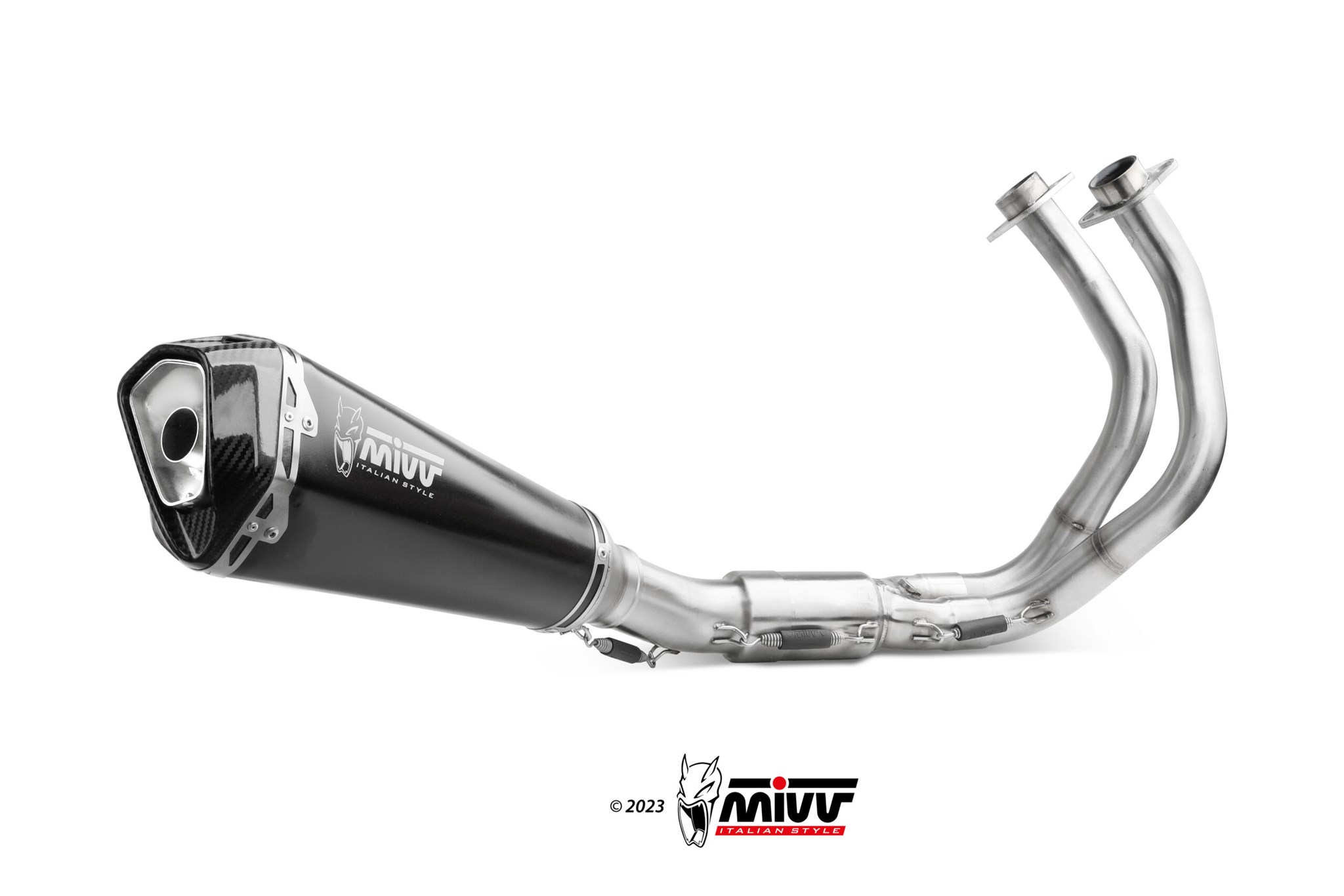 Scarico completo 2-1 Omologato ECE se provvisto di catalizzatore Mivv DELTA RACE Nero per KAWASAKI Z 650 2024-2025