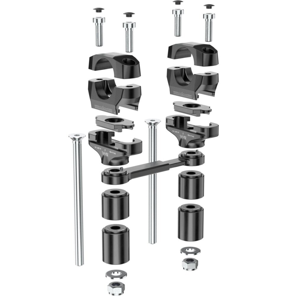 thumbnail image 2 of Motorcycle Handlebar Risers For Yamaha MT-09, FZ-09, XSR900, MT-10 - 6063-T6 Aluminum, Adjustable Height 2 of 11