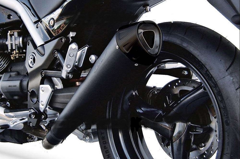 Slip-on Conico Zard Racing Nero Acciaio Inox con fondello in carbonio per MOTO GUZZI GRISO 2005-2016