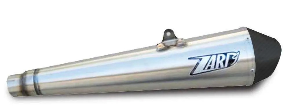 Slip-on Conico Zard Omologato Satinato Acciaio Inox con fondello in carbonio per MOTO GUZZI GRISO 2005-2016