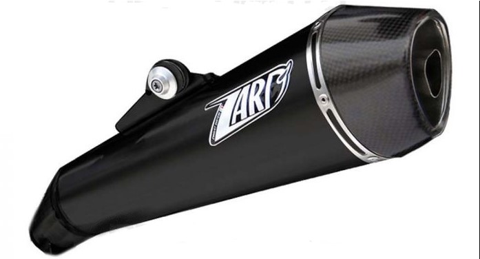 Slip-on Zard Conico Omologato Nero Fondello in Carbonio per MOTO GUZZI NORGE 2006-2010