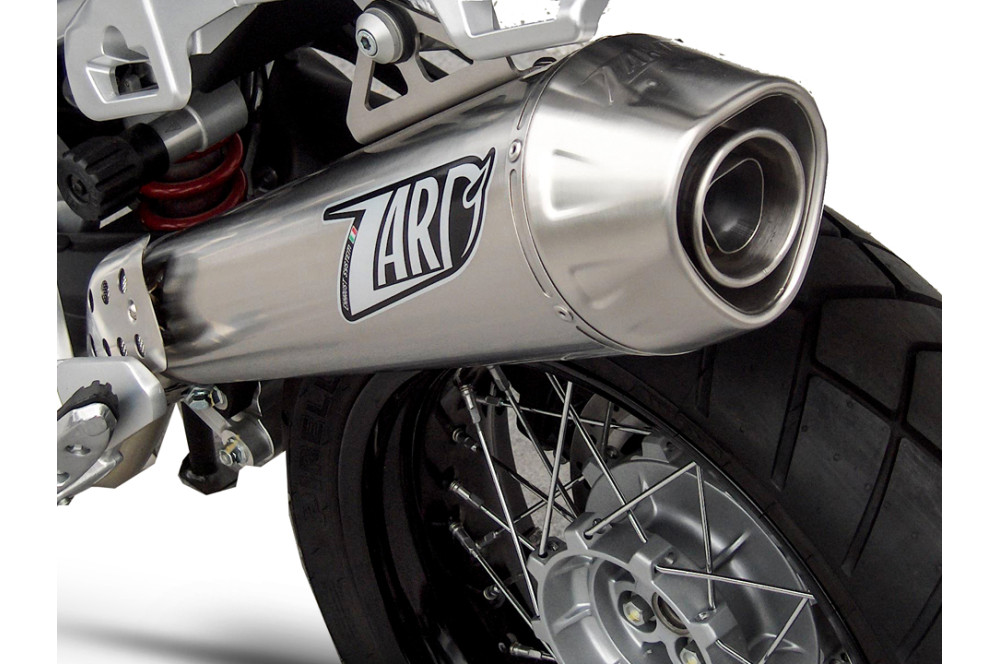 Slip-on Zard Conico Racing Satinato Fondello in Acciaio inox per MOTO GUZZI STELVIO 2011-2016