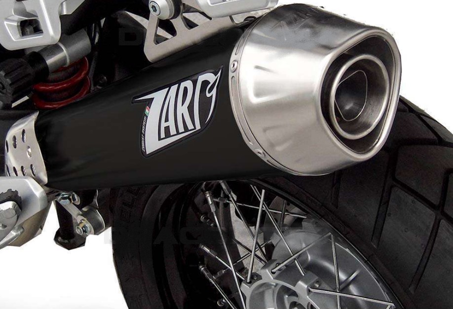 Slip-on Zard Conico Omologato Nero Fondello in Acciaio inox per MOTO GUZZI STELVIO 2011-2016