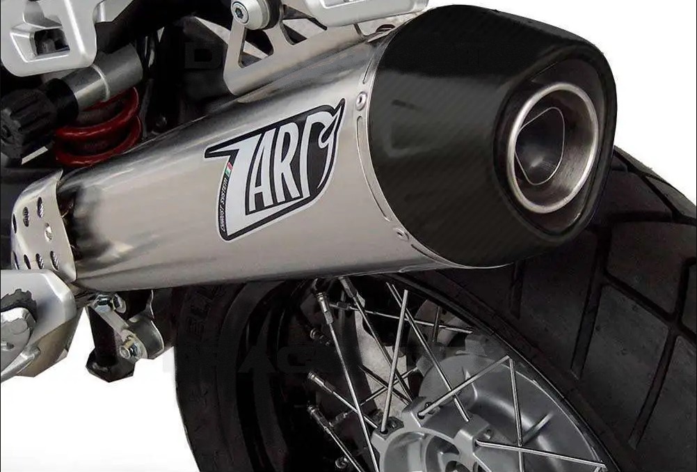 Slip-on Zard Conico Racing Satinato Fondello in Carbonio per MOTO GUZZI STELVIO 2011-2016