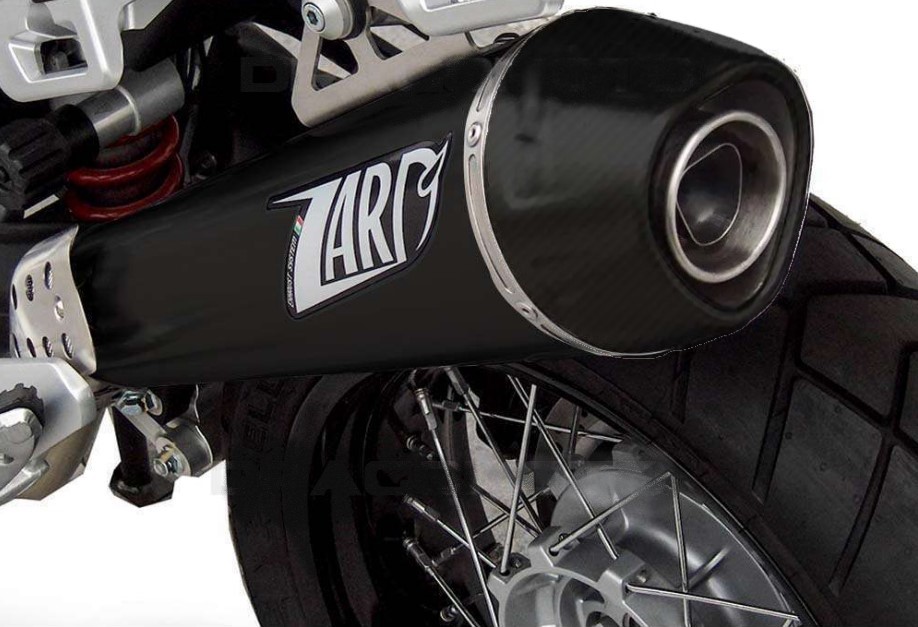 Slip-on Zard Conico Omologato Nero Fondello in Carbonio per MOTO GUZZI STELVIO 2011-2016