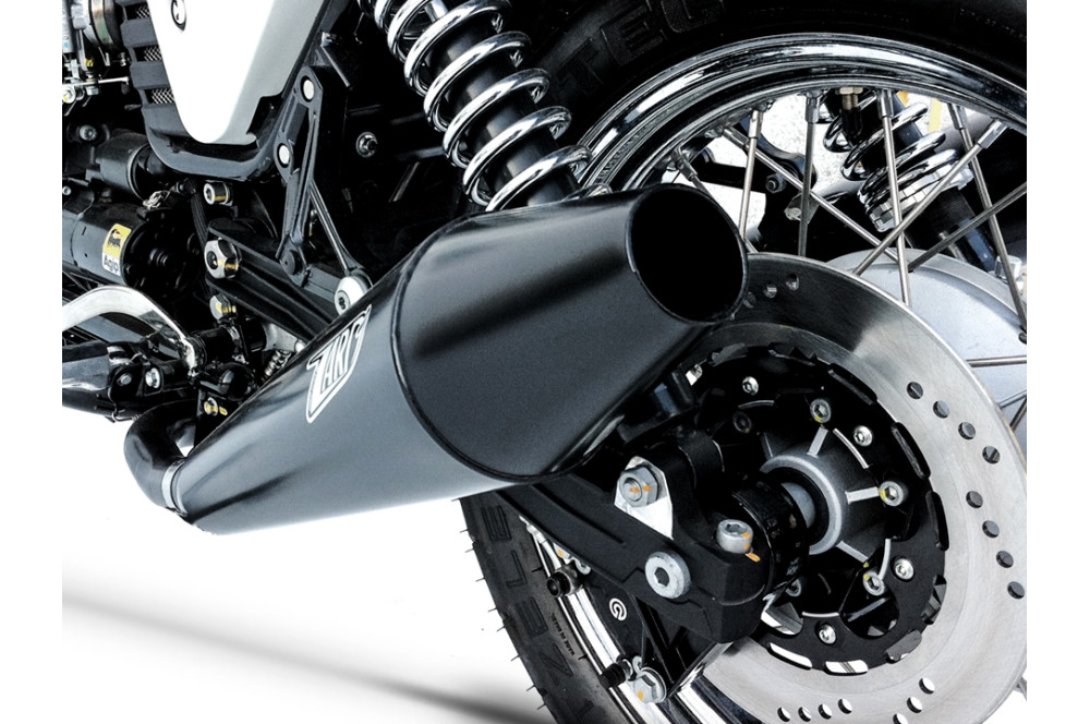 Slip-on Zard Conico Acciaio Inox Omologato Nero per MOTO GUZZI CAFE' RACER 2009-2012
