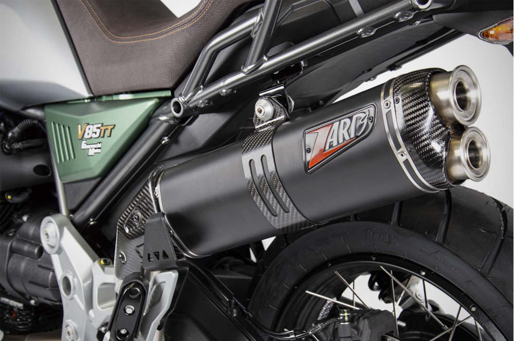 Slip-On Zard Acciaio Inox Omologato Nero per MOTO GUZZI V85 TT 2019-2023