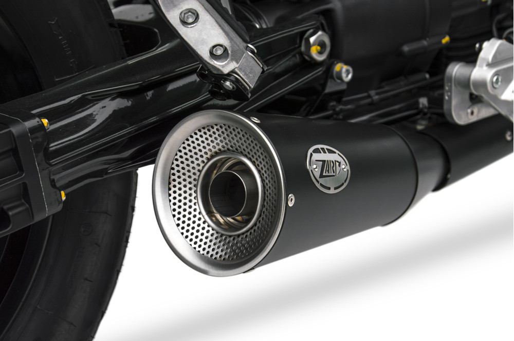 Slip-on Zard "BIG" Racing Acciaio Inox Nero con Fondello Acciaio per MOTO GUZZI V9 BOBBER/ROAMER 2016-2019