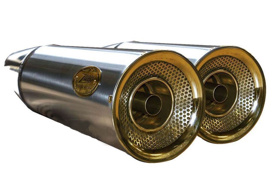 Slip-on Zard "BIG" Omologato Acciaio Inox Satinato con Fondello Bronzato per MOTO GUZZI V9 BOBBER/ROAMER 2016-2019