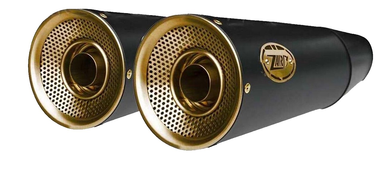Slip-on Zard "BIG" Omologato Acciaio Inox Nero con Fondello Bronzato per MOTO GUZZI V9 BOBBER/ROAMER 2016-2019