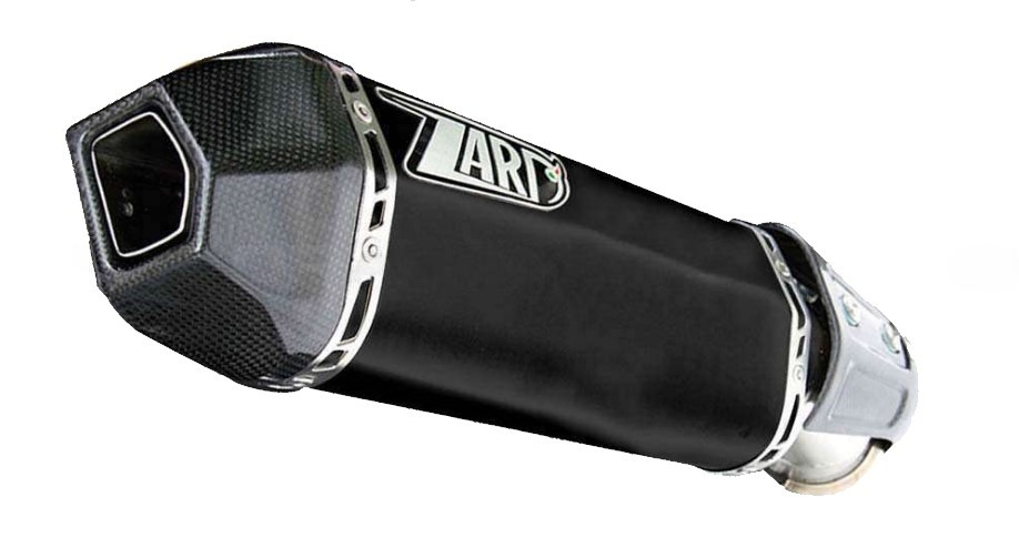 Slip-On Zard "PENTA-R" Acciaio Inox Nero Fondello In Carbonio Omologato per DUCATI HYPERMOTARD 821/SP 2013-2015