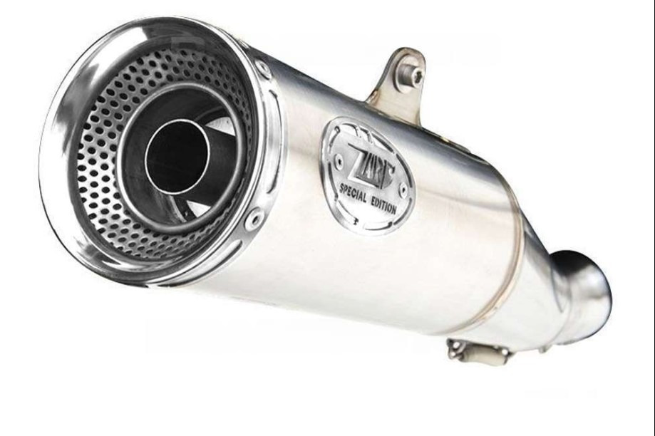 Slip-On Zard "ZUMA" Racing Satinato Acciaio Inox Fondello In Argento per DUCATI MONSTER 797 2017-2019