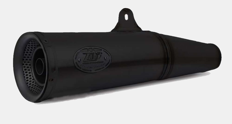 Slip-On Zard "ZUMA" Omologato Nero Acciaio Inox Fondello Nero per DUCATI MONSTER 797 2017-2019