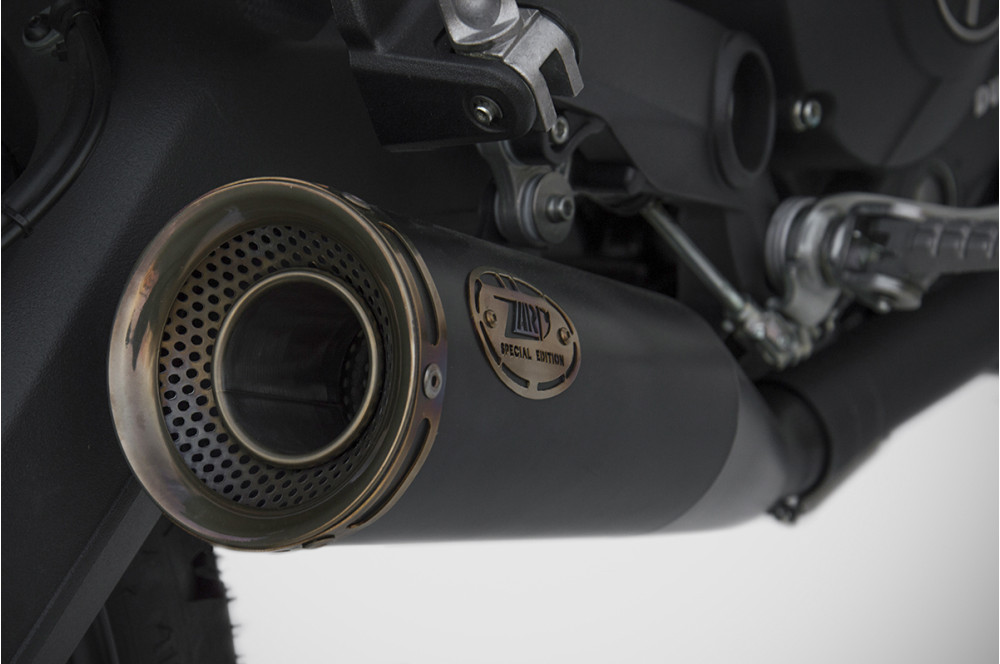 Slip-On Zard "ZUMA" Acciaio Inox Nero Fondello Bronzato Omologato Euro5 per DUCATI SCRAMBLER 800 2021-2022