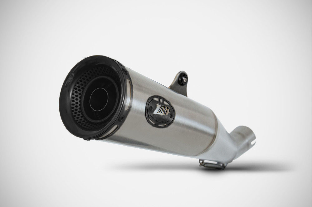 Slip-On Zard "ZUMA" Acciaio Inox Satinato Fondello Nero Racing per DUCATI SCRAMBLER DESERT SLED 800 2017-2020