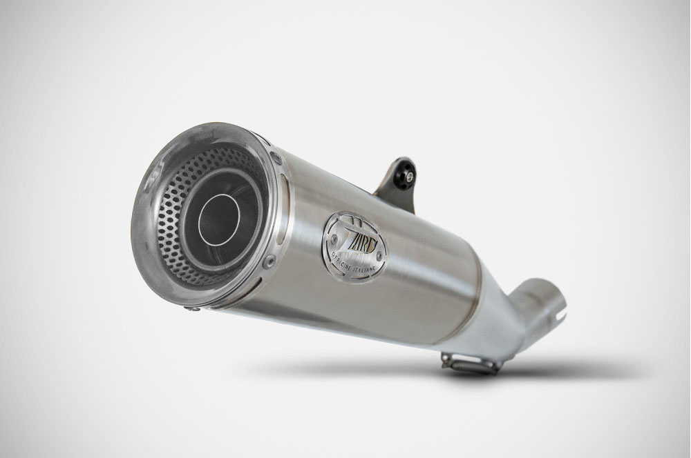 Slip-On Zard "ZUMA" Acciaio Inox Satinato Fondello Argento Racing per DUCATI SCRAMBLER DESERT SLED 800 2017-2020
