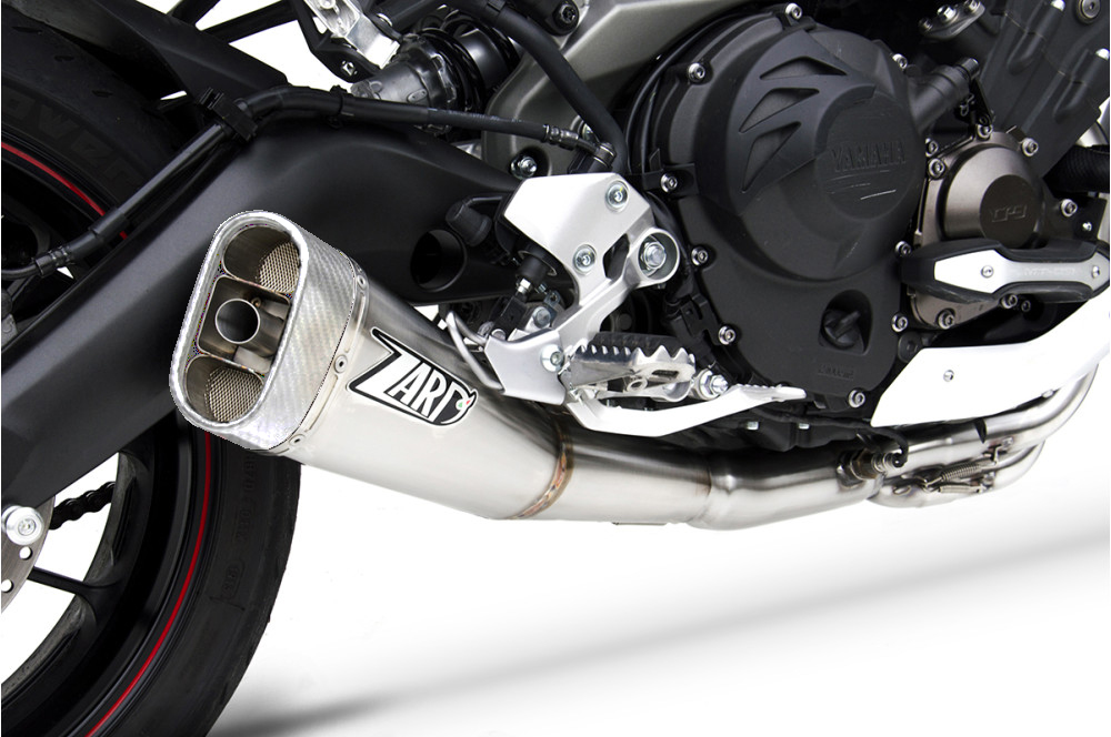 Kit Completo Zard 3>1 Acciaio Inox Fondello Inox Omologato Satinato per YAMAHA MT-09 2013-2016