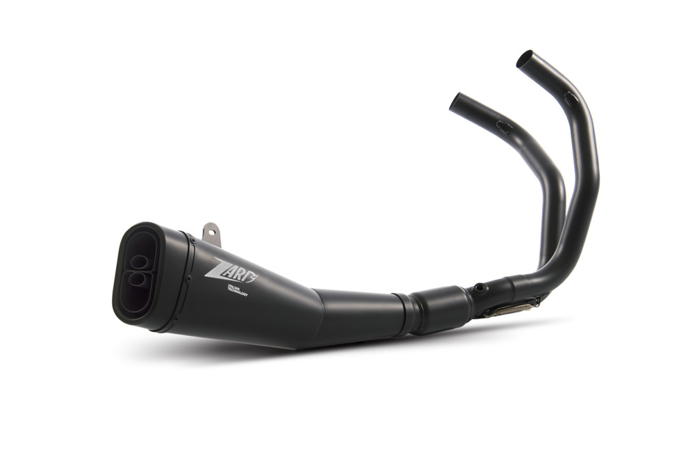 Kit Completo 2>1 Zard Inox con Fondello Inox Nero Omologato per YAMAHA MT-07 2017-2023