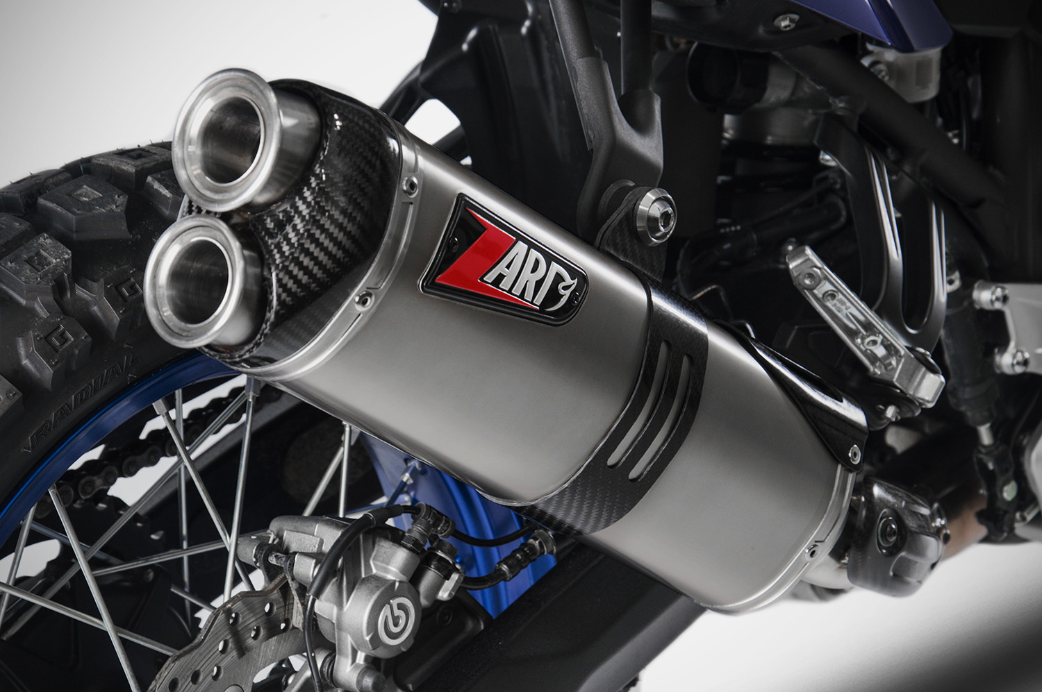 Slip-On Zard Titanio Satinato Fondello Carbonio Racing per YAMAHA TENERE' 700 2019-2020