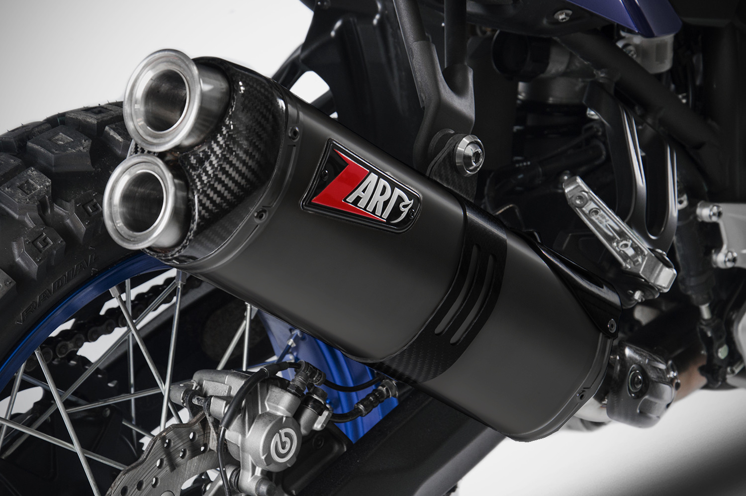 Slip-On Zard Acciaio Inox Nero Fondello Carbonio Omologato per YAMAHA TENERE' 700 2019-2020
