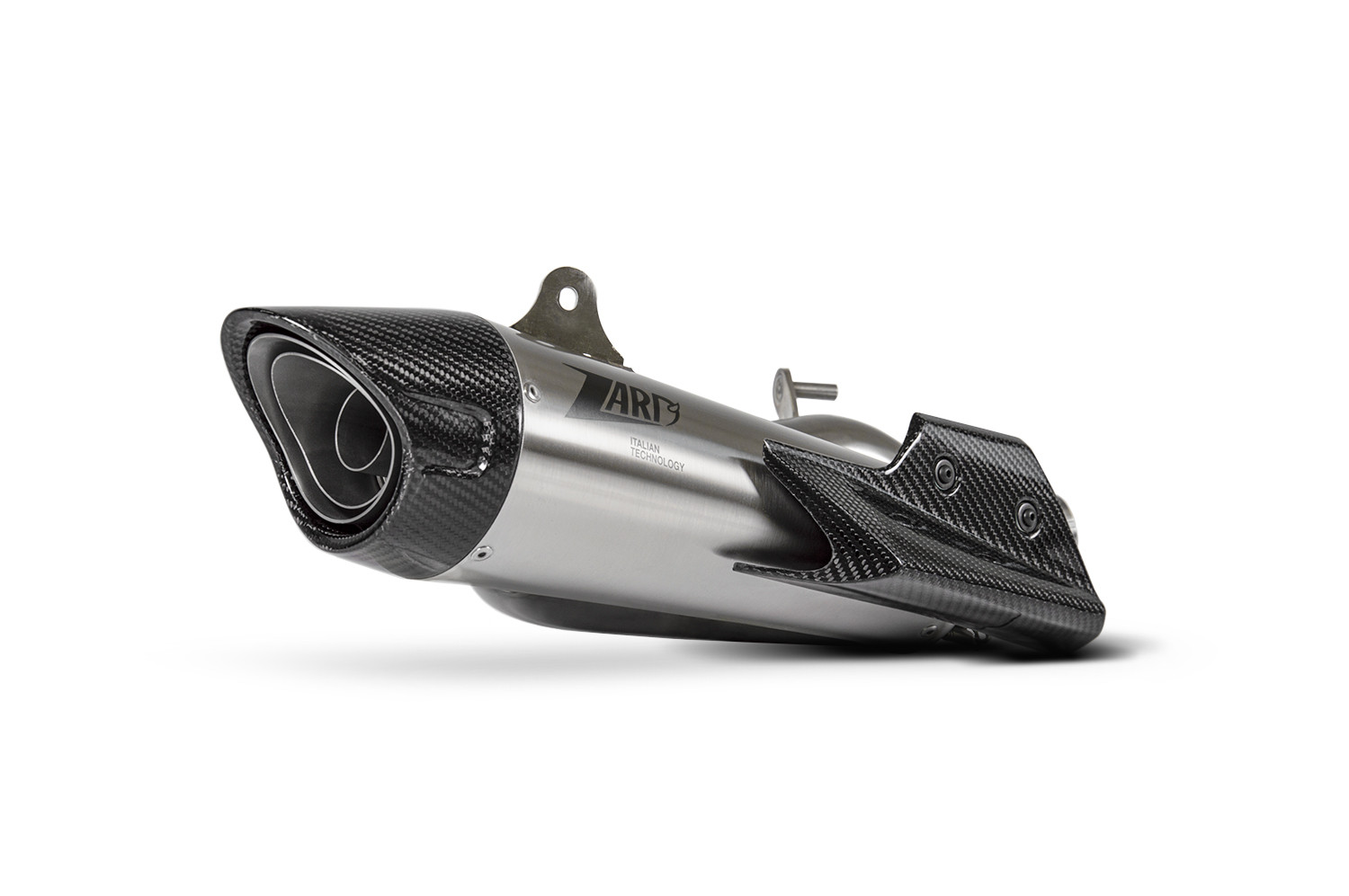 Slip-On Zard Acciaio Inox Satinato Fondello Carbonio Racing per TRIUMPH STREET TRIPLE 765 2020-2022